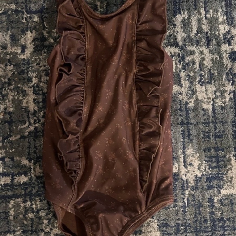 Jamie Kay Chocolate Floral Ruffle Bodysuit